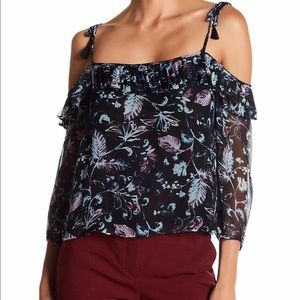NWT - Ella Moss Cold Shoulder Silk Top